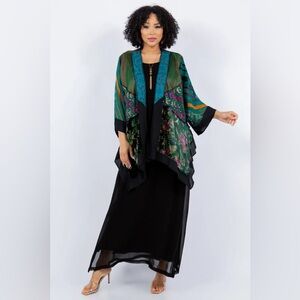 Sterling Styles Short‎ Butterfly Semi-sheer Artsilk Tunic Jacket